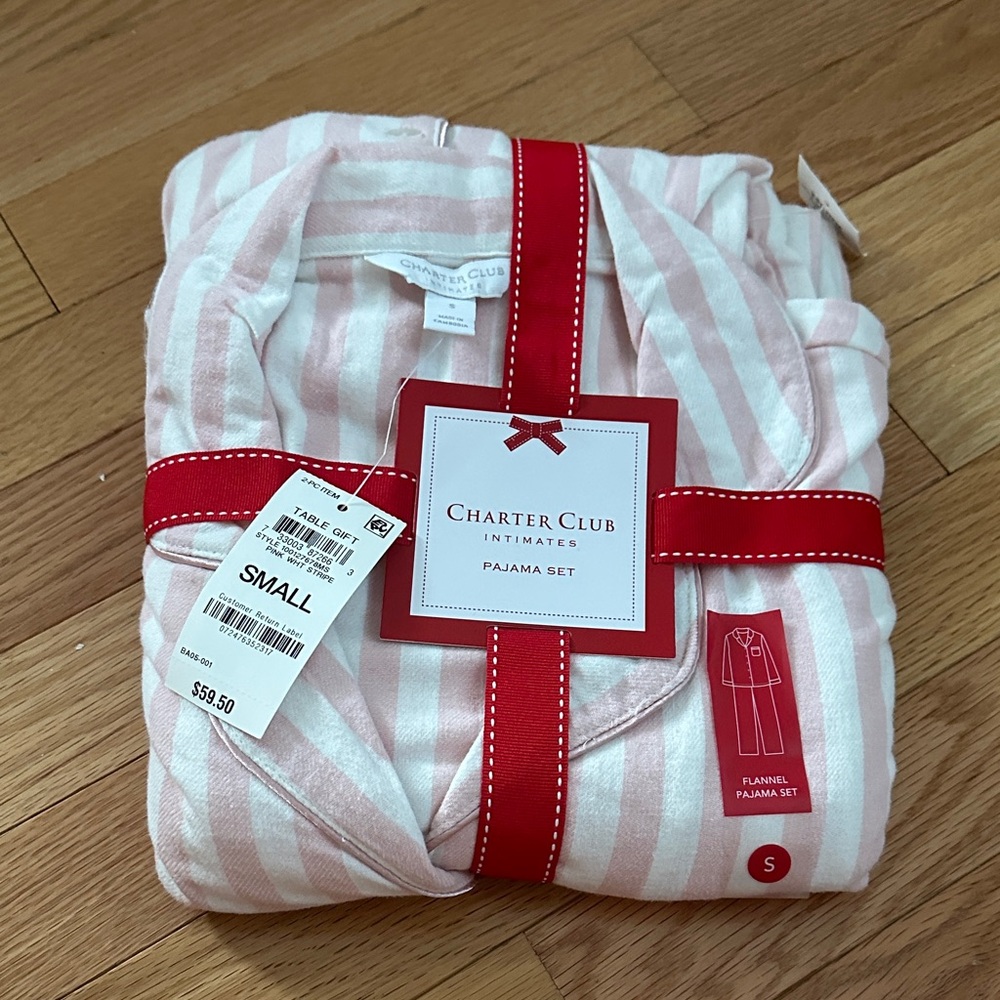 Charter Club Pink Striped Women’s flannel Pajama Set